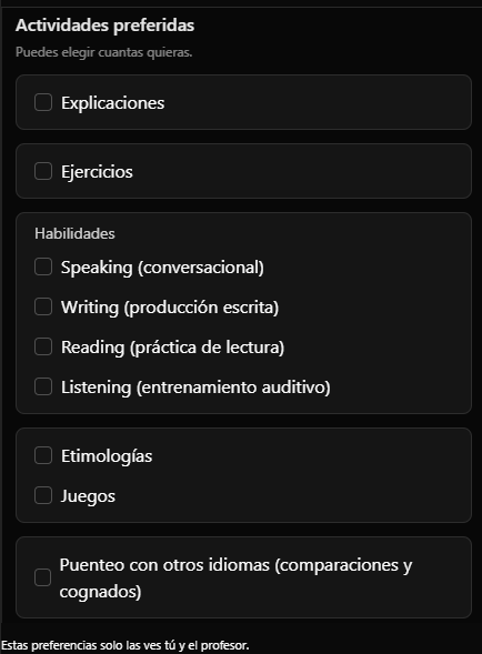 Panel de preferencias