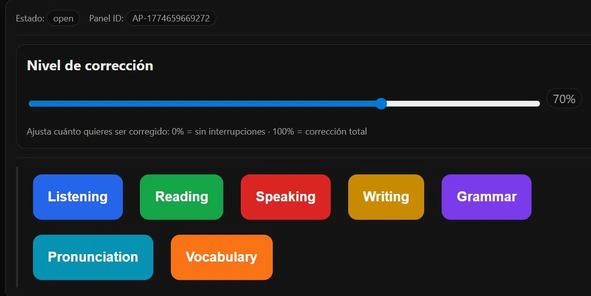 Nivel de corrección y habilidades