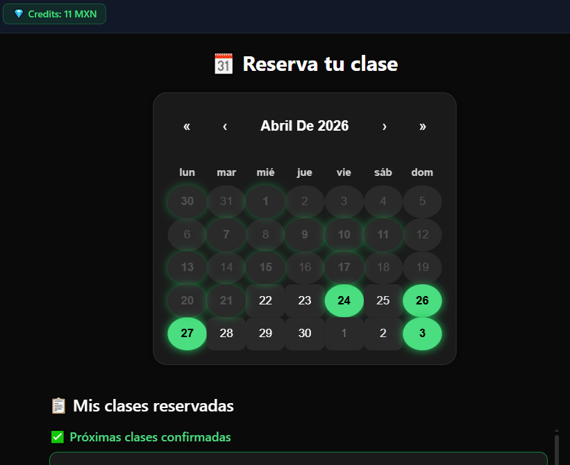 Schedule Class - sistema de reserva de clases